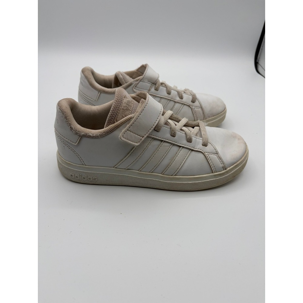Adidas Grand Court Lifestyle Tennis Shoes Kids Size 2 White FZ6160 Hook and Loop